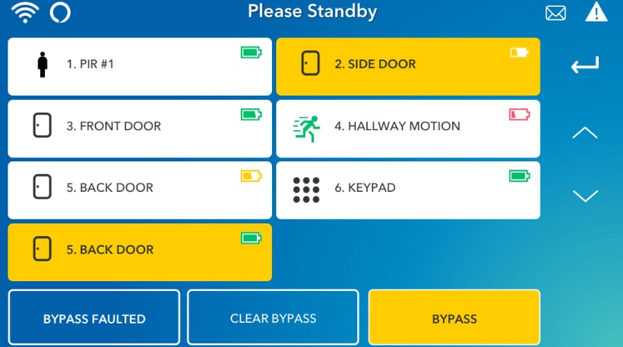 Syracuse security system command screen.